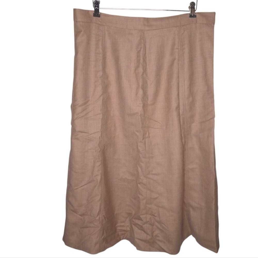 Pendleton NWT Tan Women's Plus Size Wool Midi Skirt, Size 18